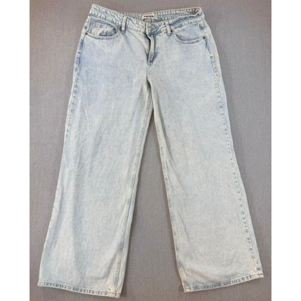 RSQ Womens 30 Light Wash Low Rise Wide Leg Baggy Denim Jeans